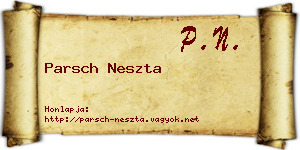 Parsch Neszta névjegykártya